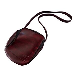 Vintage KODAMATIC CHAMP Camera Bag Burgundy Faux Leather Crossbody Bag